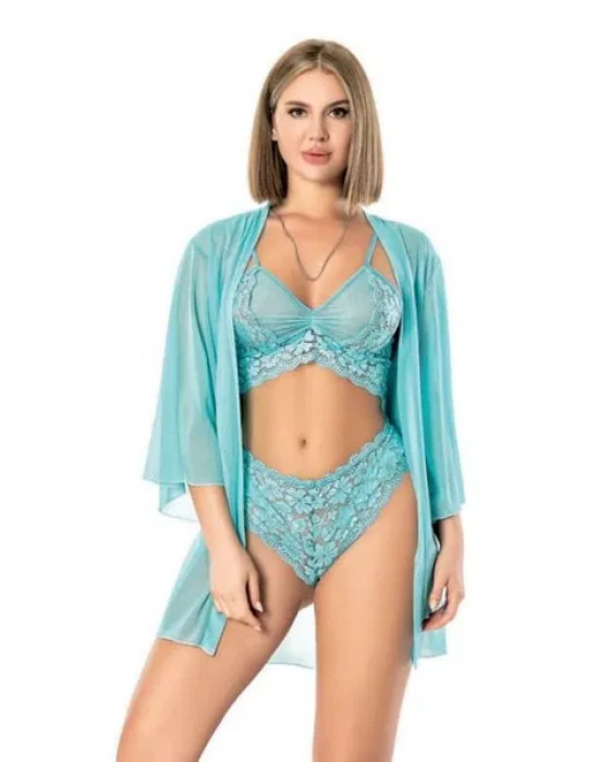 Dantelli Transparan Erotik Gecelik Takımı NightLight 3514